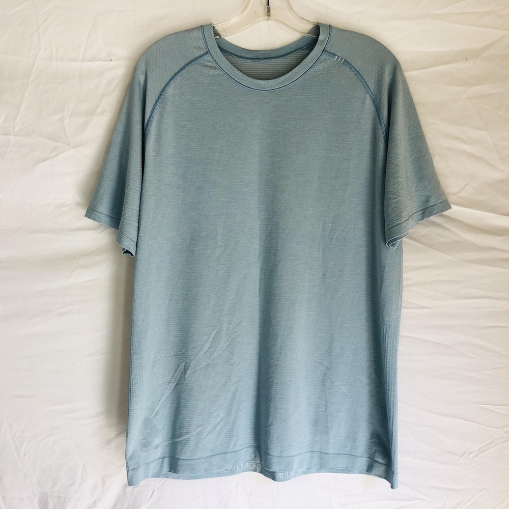 Lululemon Shirt Mens Large Blue Short Sleeve Movement Is Medicine Athletic Tee
